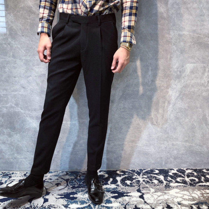 冬季新品休闲裤加绒韩版修身小脚裤时尚休闲英...