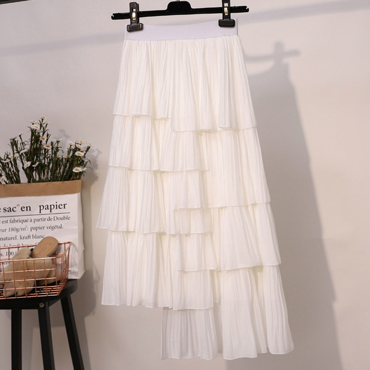 雪纺蛋糕裙女2019春夏新款网红仙女裙子不...