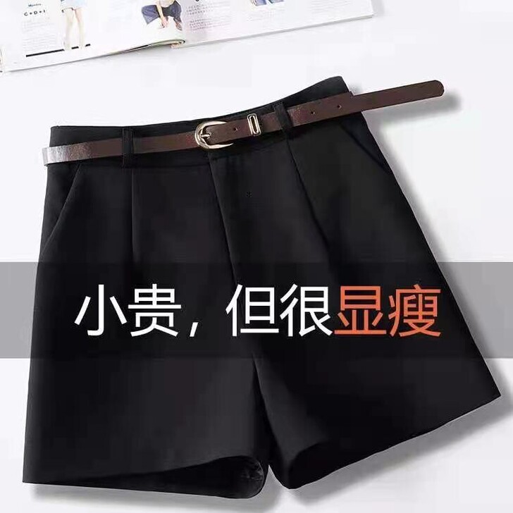 (送皮带)2021西装休闲短裤高腰女外穿夏...