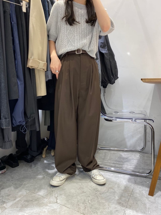 sanbara复古直筒宽松高腰垂感西装裤子...