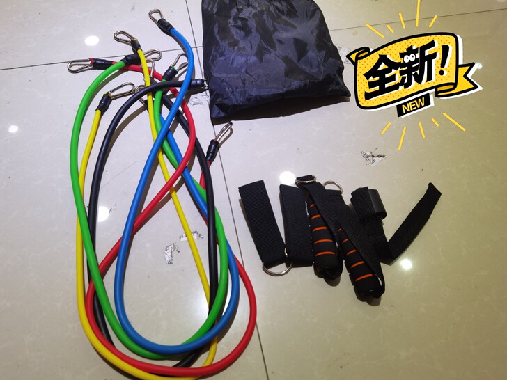 11件套拉力器拉力带tpe拉力绳 一字拉力...