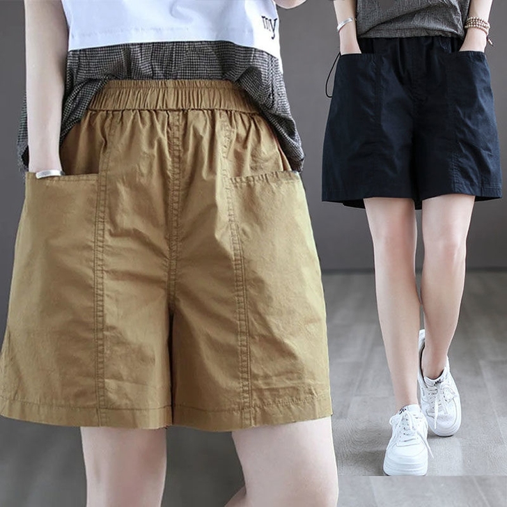 【100%纯棉】短裤女夏外穿高腰遮大腿显瘦...