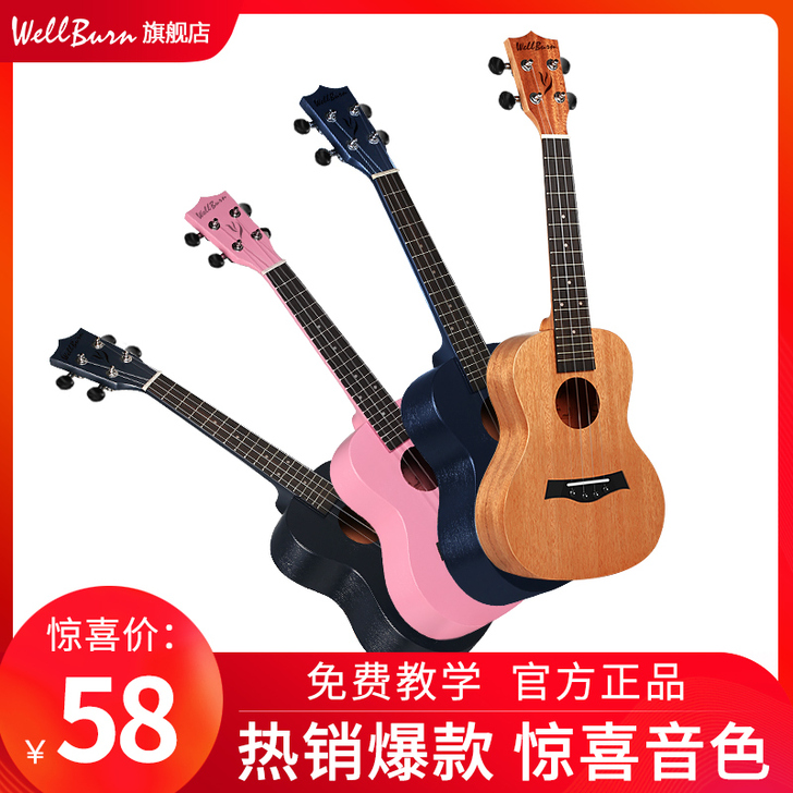 wellburn尤克里里女初学者儿童小吉他...