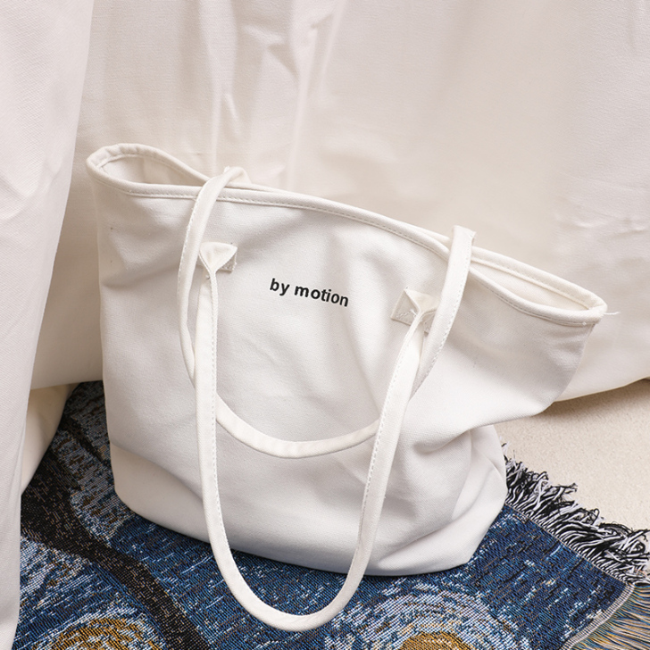 DHH百搭韩国ins超火日系文艺白色帆布包...