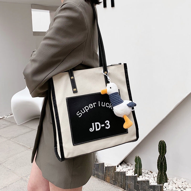 大容量帆布包包女2021新款潮韩版ins日...