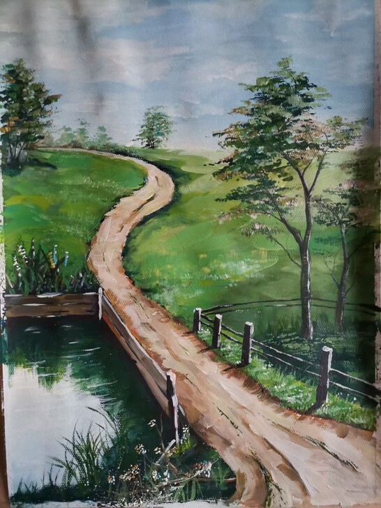 水粉画手工自画写生，个人写生作品，水粉画加...