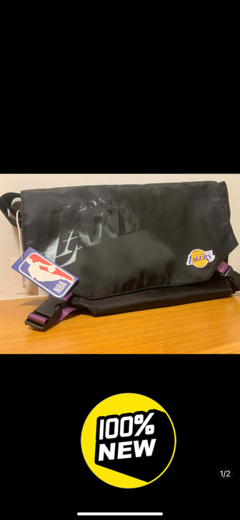 名创优品 湖人联名斜挎包，全新正品现货 ，...