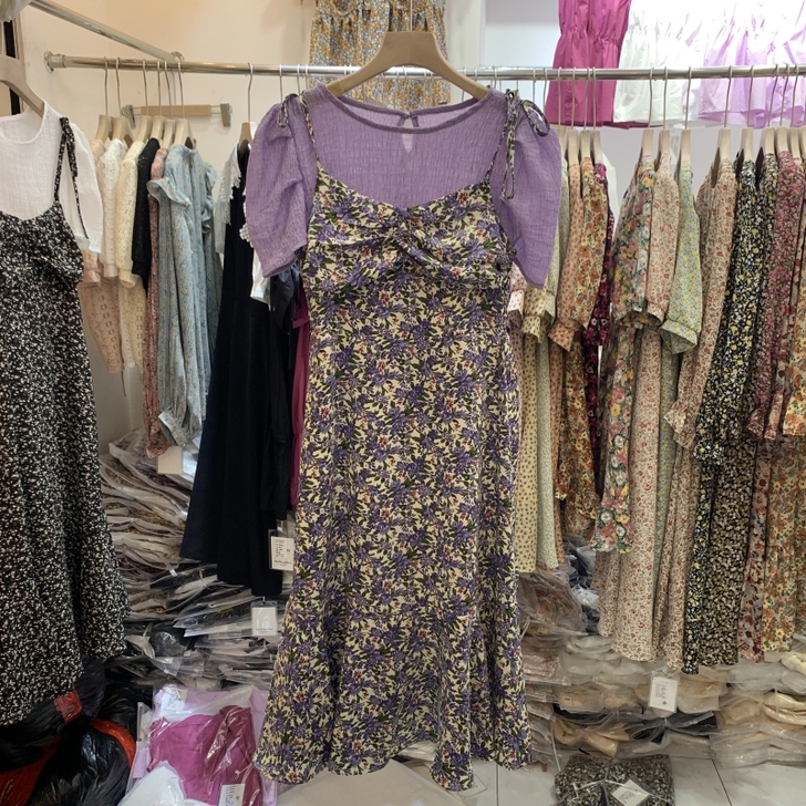 夏季学生超仙女吊带裙韩国丝碎花连衣裙女两件...