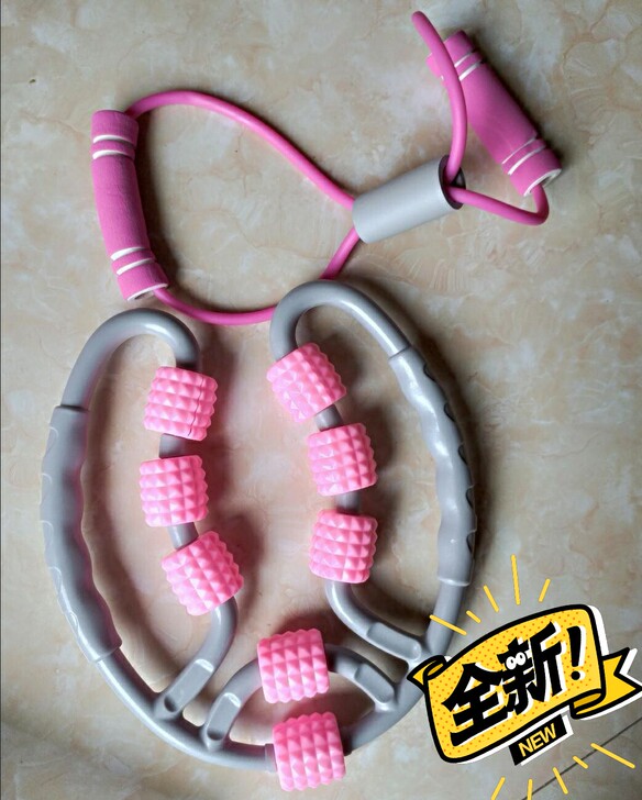 按摩滚轮+八字拉力绳9.9元包邮瘦腿神器泡...