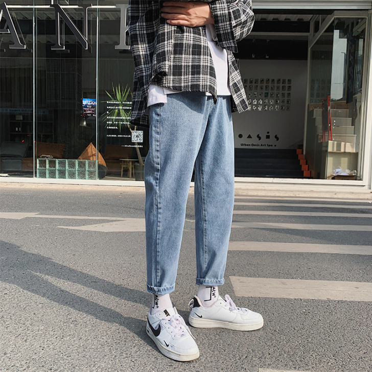 牛仔裤男士直筒宽松韩版潮流春秋季潮牌休闲百...