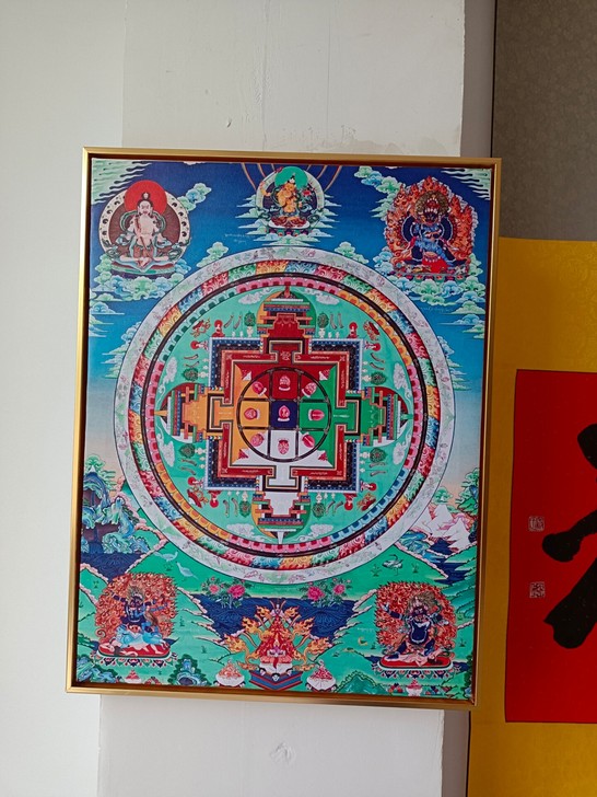 油画布坛城唐卡挂画装饰画