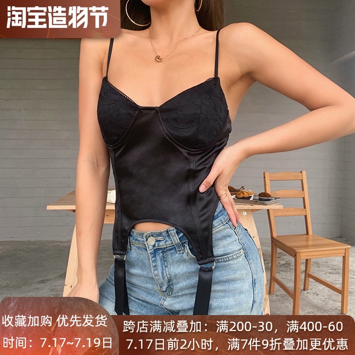 全新无吊牌,欧美个性外搭吊带背心女2021...