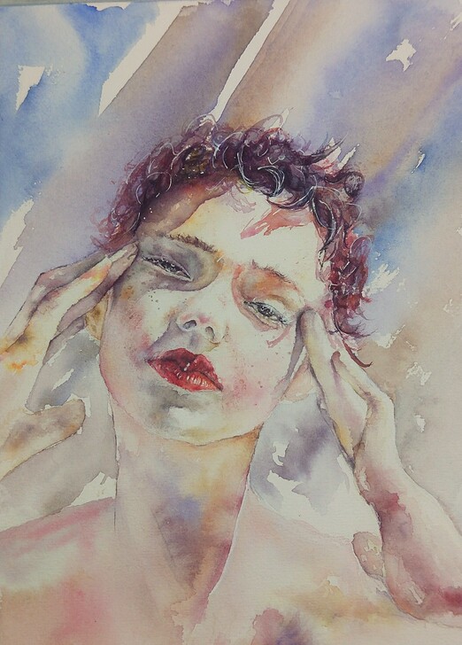水彩人物画，自己所画，有喜欢的可以下有哟！...
