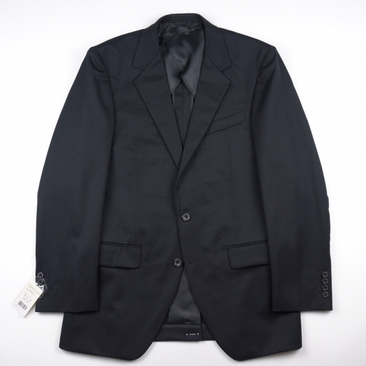 vintage日本中古羊毛男西服黑色英伦修...