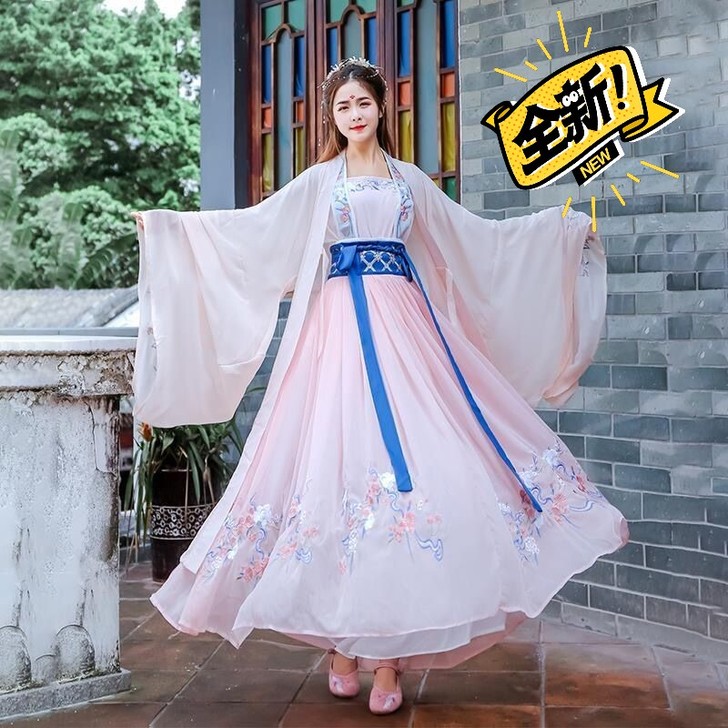 十三余小豆蔻桃夭原创汉服女春夏仙女裙古装刺...