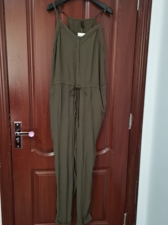 zara旗下吊带连体裤哈伦腰部抽绳连体裤s...