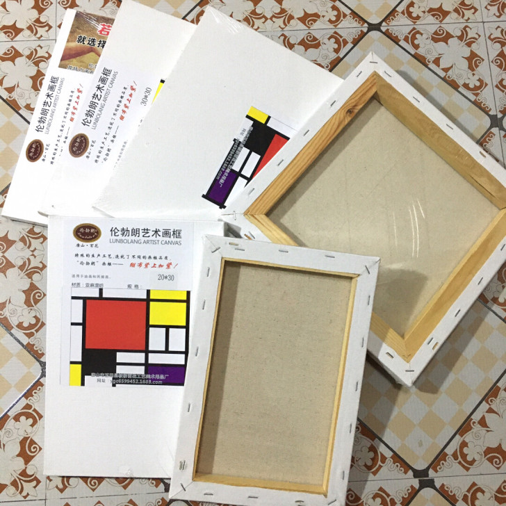 6个伦勃朗油画布丙烯画布画框木框