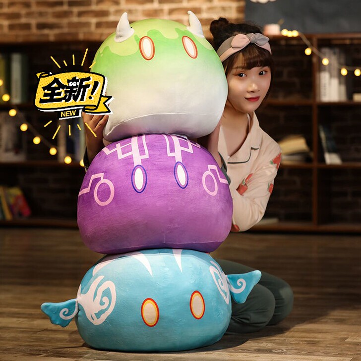 二次元原神游戏周边动漫史莱姆毛绒玩具睡觉公...