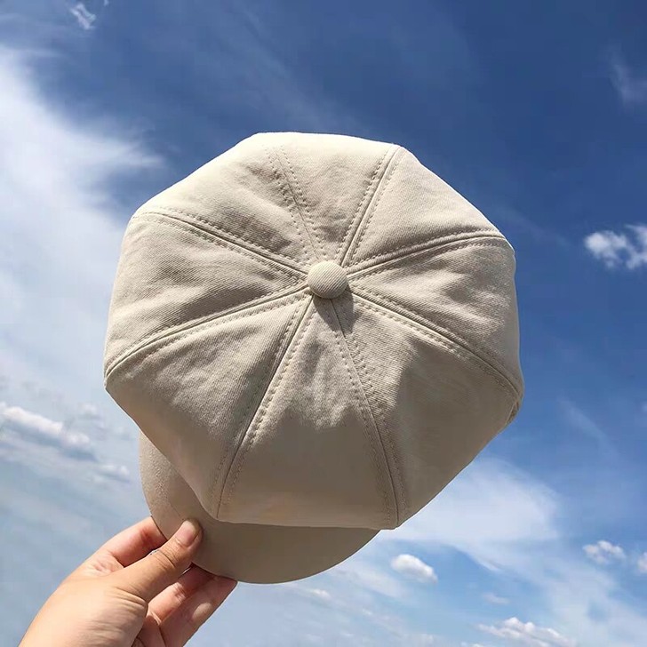 网红八角帽夏季薄款英伦复古显脸小帽子女韩版...