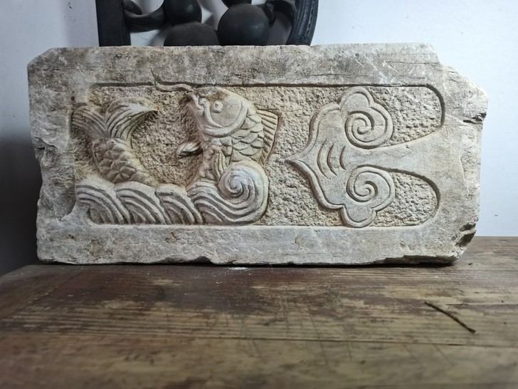 明代官做 房山汉白玉石板画 古石雕 镇纸石...
