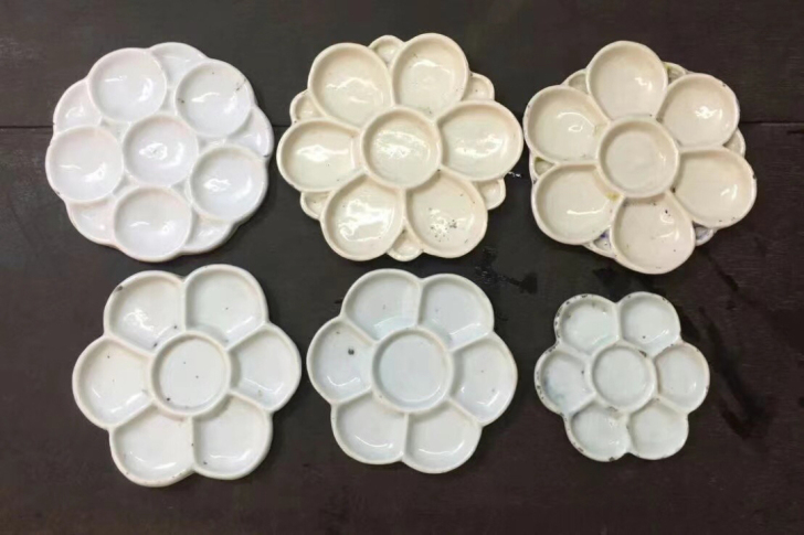 民国时期的白釉调色盘，全品，包老，本人闲鱼...