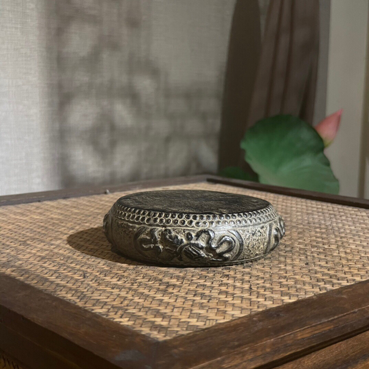 石雕青石琴棋书画石鼓摆件底座壶垫