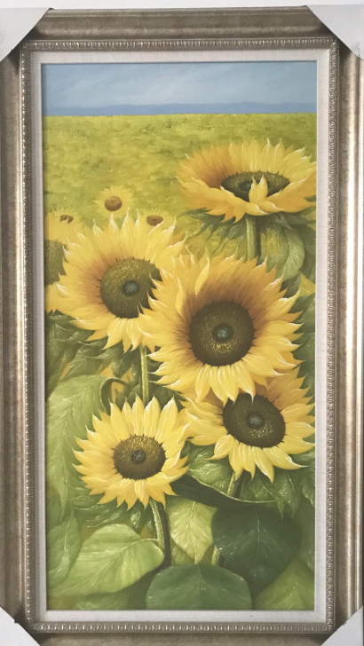 向日葵花田田园挂画 画芯材质：油画布 风格...