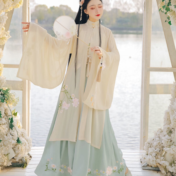 汉服女雪纺韶颜 筱小姬原创明制对襟袄裙立领...