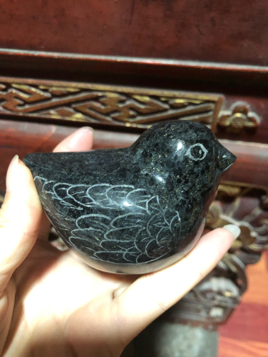 外贸出口石鸟小鸭子镇纸石茶宠摆件萌萌的可爱...