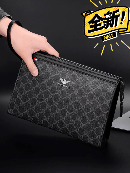 维方阿玛尼男士手拿包信封包男手抓包手包男真...