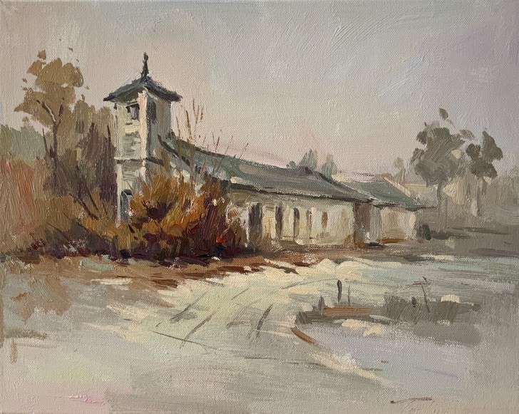 丙烯风景小作//油画布画框//尺寸：40c...