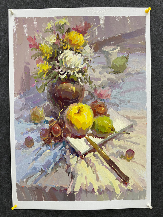 4开水粉静物画成品