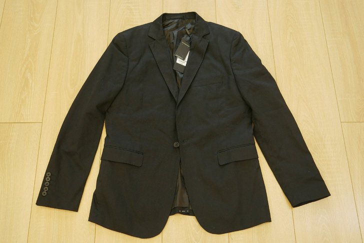 杰克琼斯男式黑色全棉西服外套 170/92...
