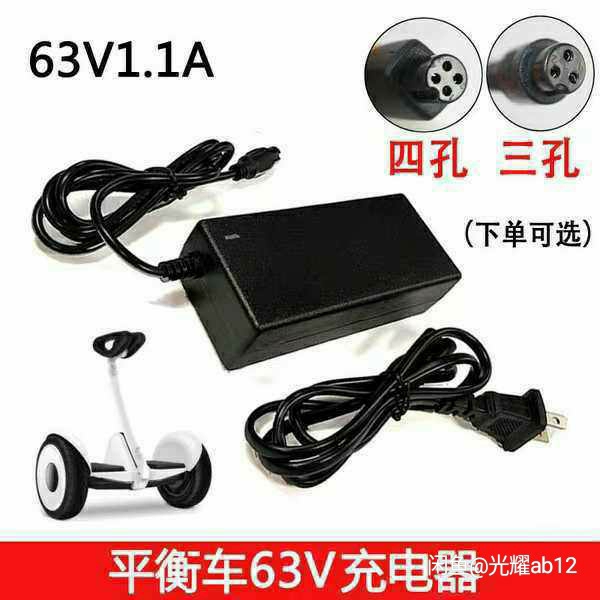 两轮双轮平衡车三孔插头带线63V1.1A通...