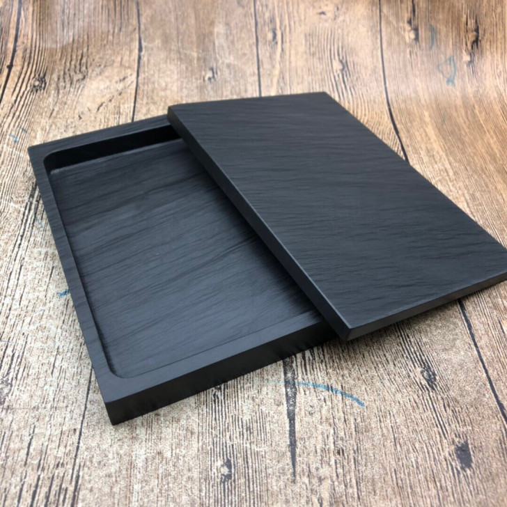 砚台安徽歙砚文房四宝书法用品长方带盖太极式...