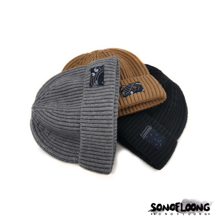 SONOFLOONG瓜皮帽羊毛毛线帽古布保...