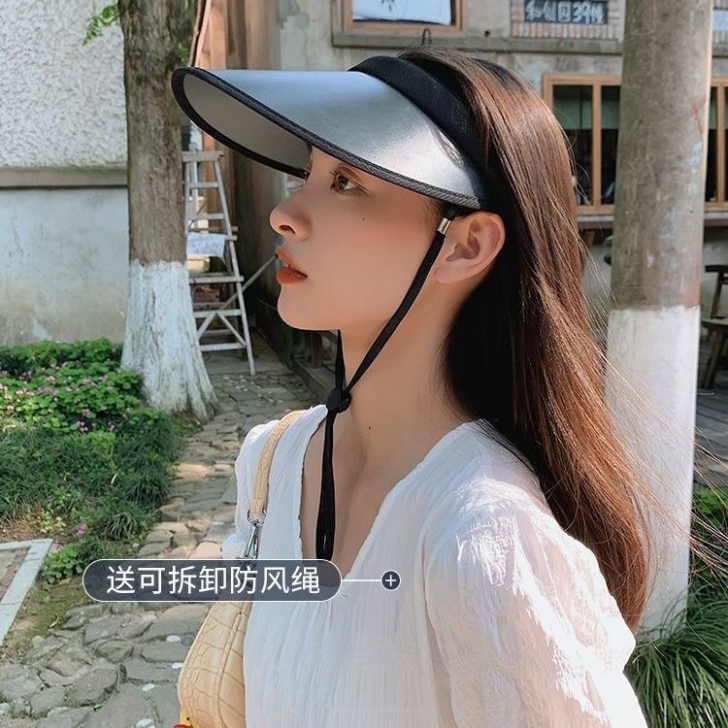 遮阳帽女夏季防紫外线空顶帽韩国uv防晒帽子...