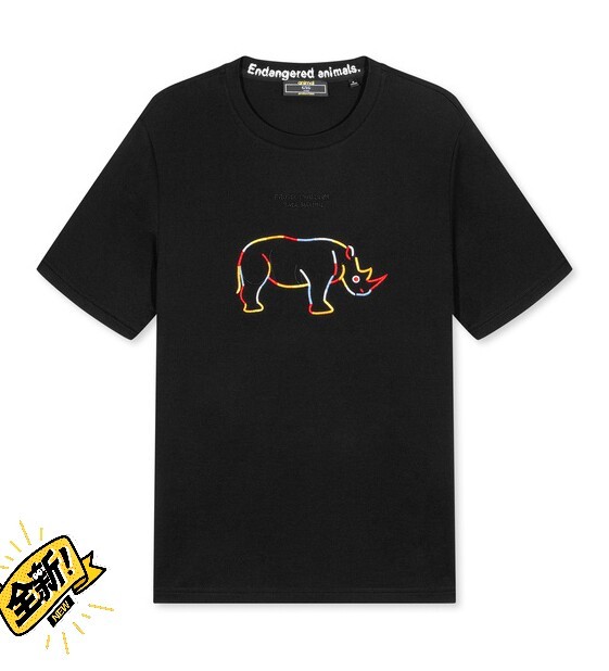 G家濒危动物系列夏季纯棉潮牌潮流刺绣T恤男...