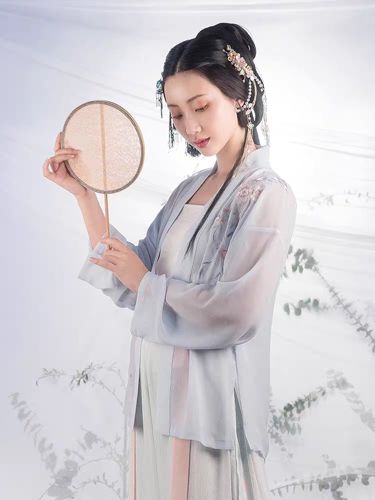 重回汉唐原创正品汉服女夏装暮雨非短褙子抹胸...