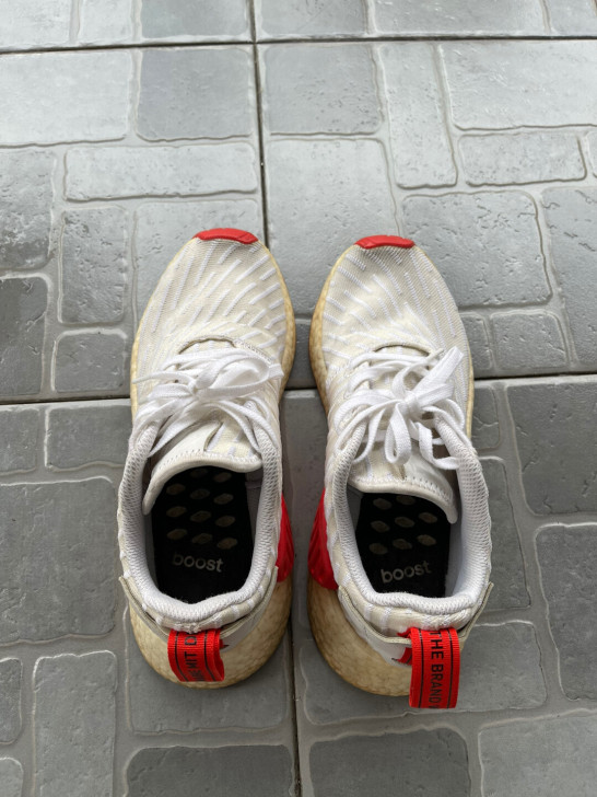 Adidas 三叶草跑鞋,当时反正,试都不...