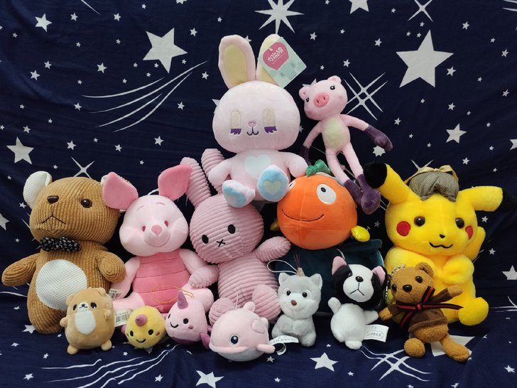 夹娃娃机大玩家公仔毛绒玩具条纹米菲兔熊粉红...