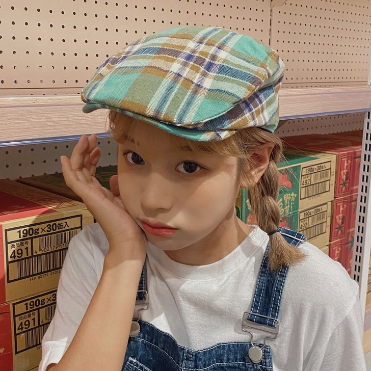 画家帽贝雷帽韩系撞色果绿帽