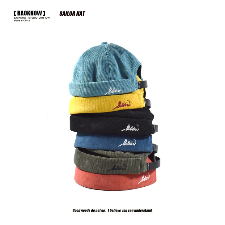 BACKNOW原创设计水手帽男地主帽女瓜皮...