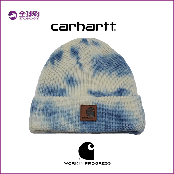 卡哈特Carhartt潮牌扎染针织帽瓜皮帽...