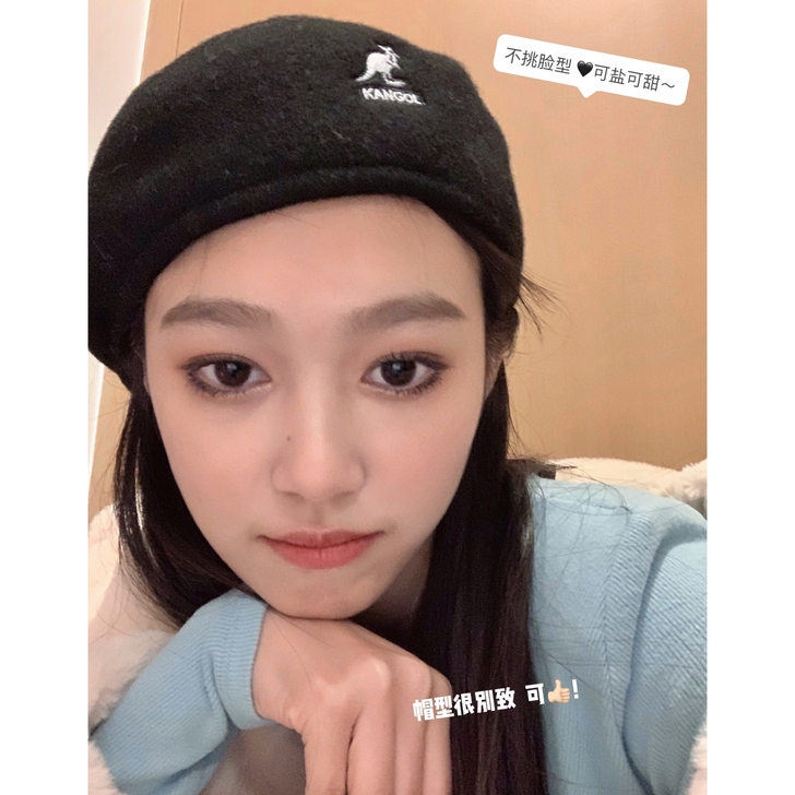 小镇姗姗都柏林日系小画家袋鼠羊毛贝雷帽冬季...