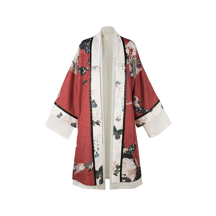 十三余 汉服 双层对襟衫长款 s码