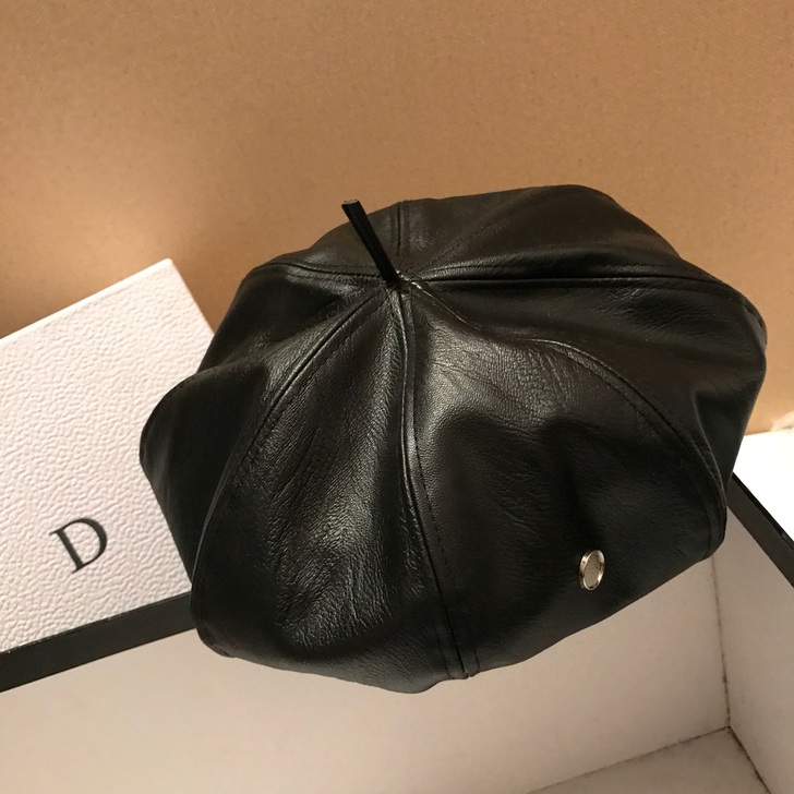 赵丽颖王子文同款秋冬复古英伦皮质八角贝雷帽...