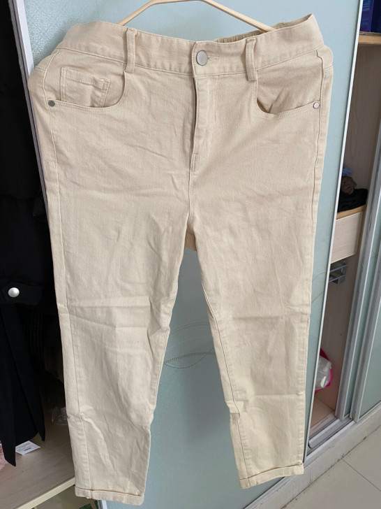 米白色休闲裤子s码
