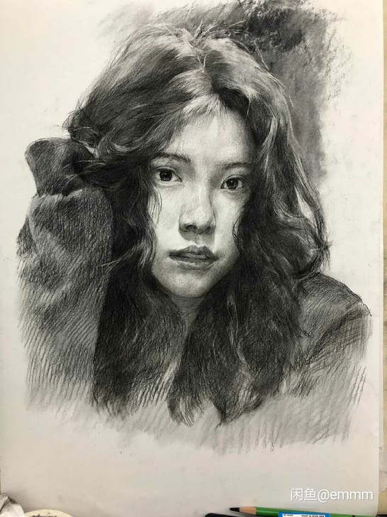 近期素描四开作品分享,可售,可定制,画师闲...