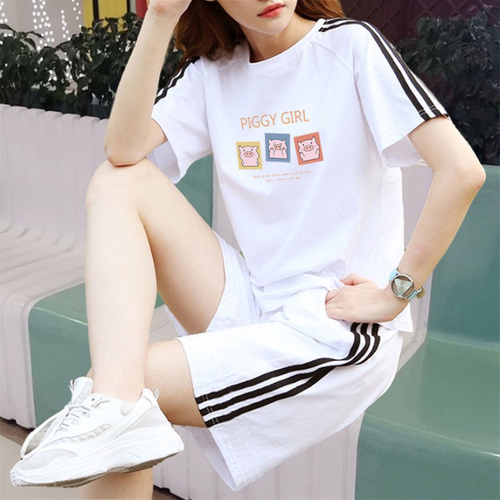 工厂价直销 纯棉大码运动套装女夏季新款韩...